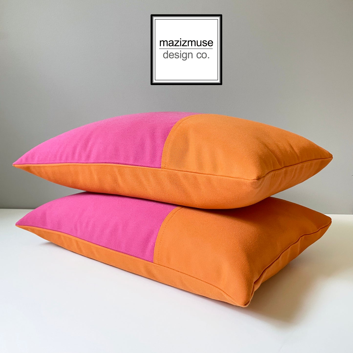 Pink & Orange Sunbrella Outdoor Cushion Cover, Hot Pink Pillow Cover