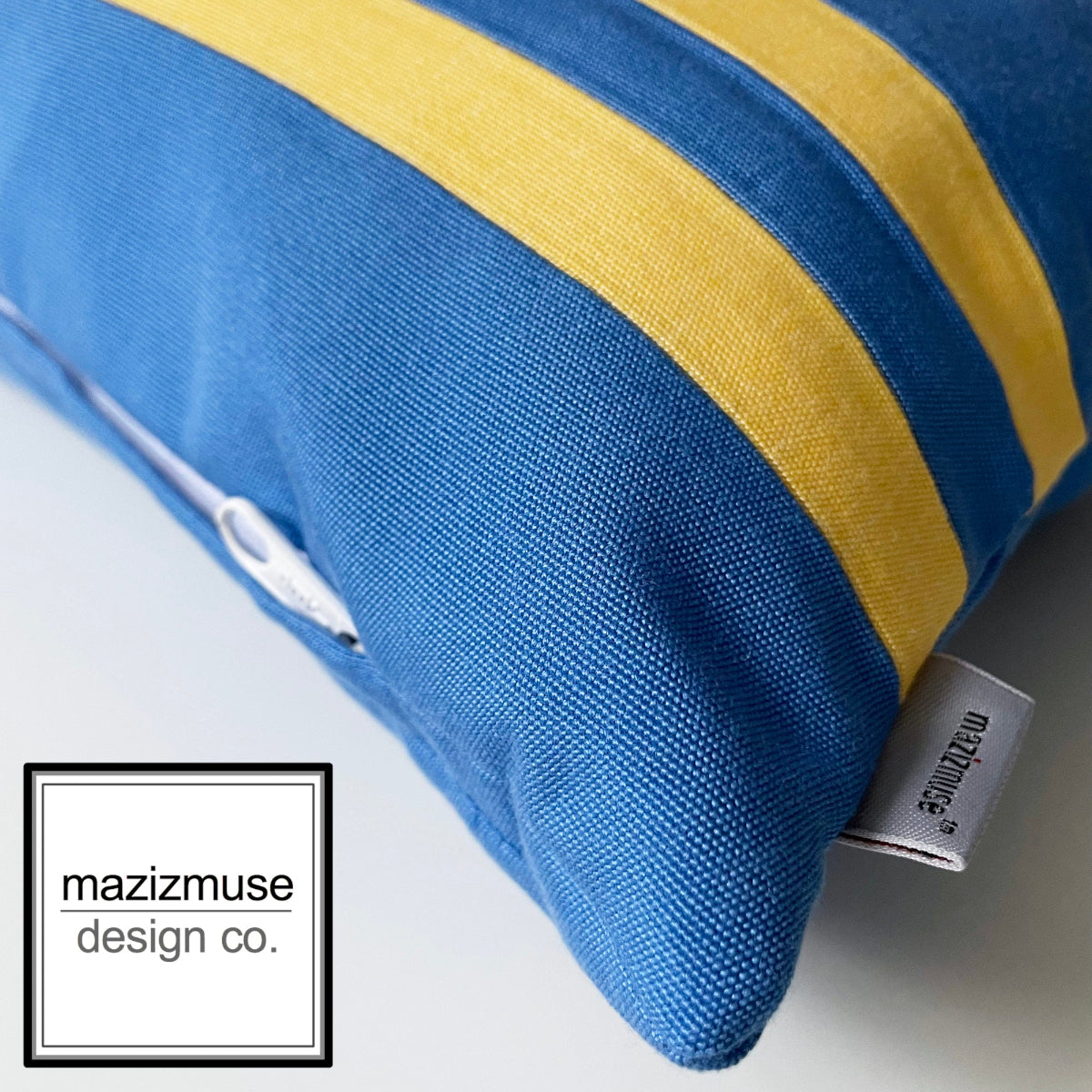 Aruba flag pillow with zippered closure. Sewn in sunbrella performance fabric for unrivalled fade and stain resistance.