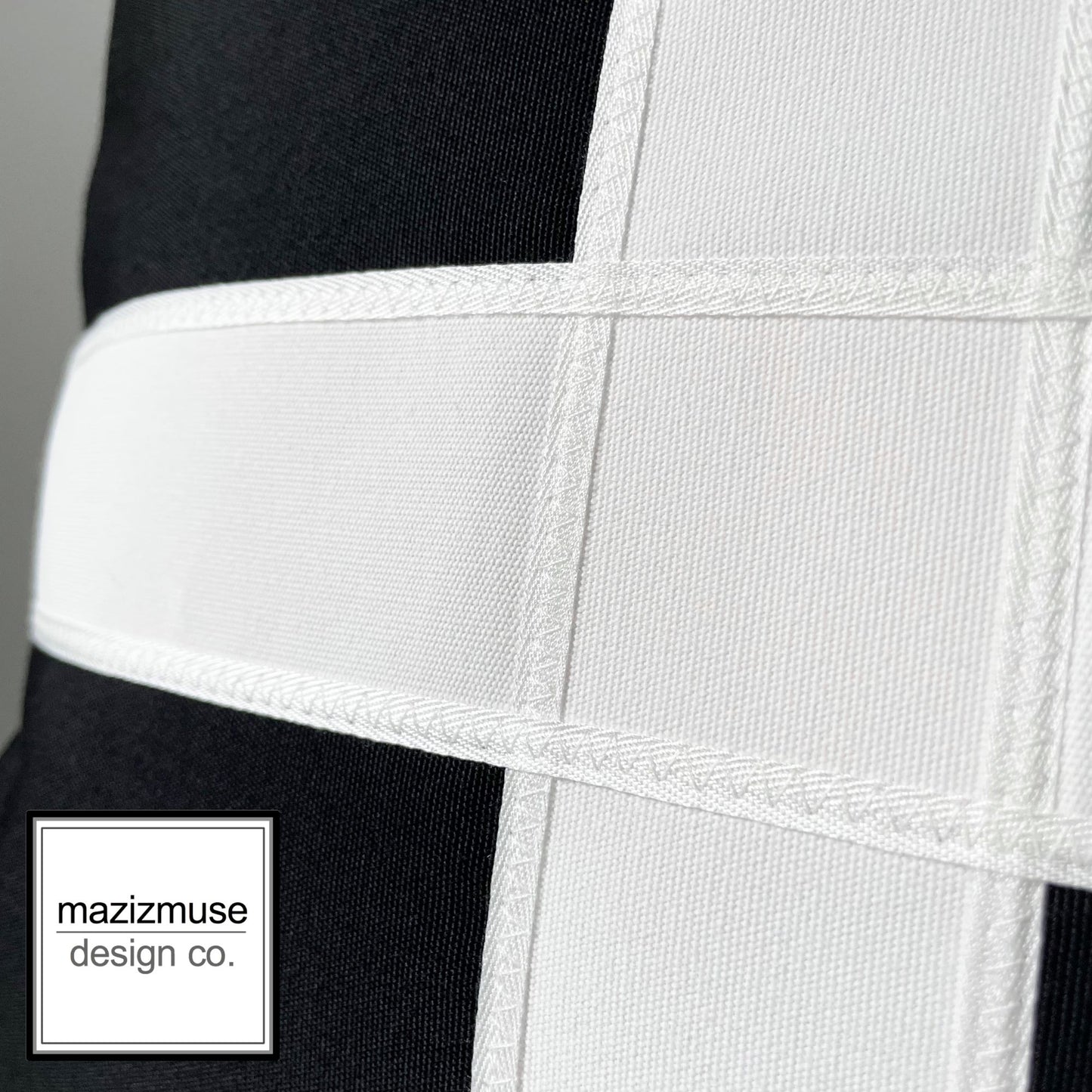 Modern Black & White Outdoor Sunbrella® Pillow Cover, Cornwall Cushion