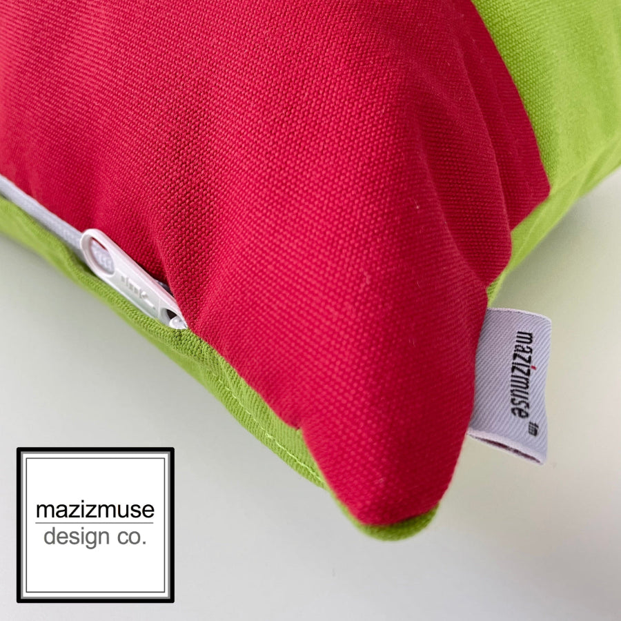 bulgarian flag pillow showing zipper detail