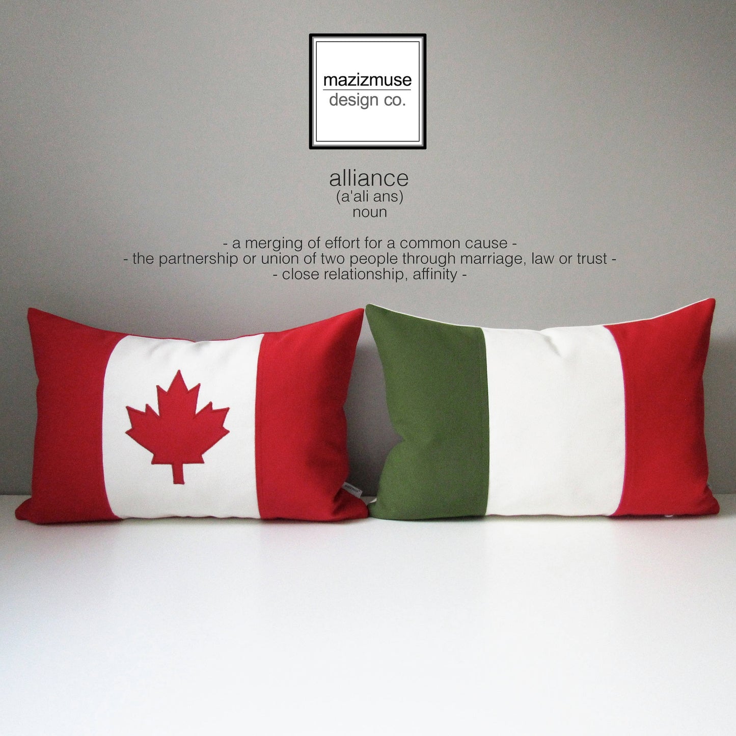 canadian and italian flag pillows of sunbrella outdoor fabric for fade and stain resistance