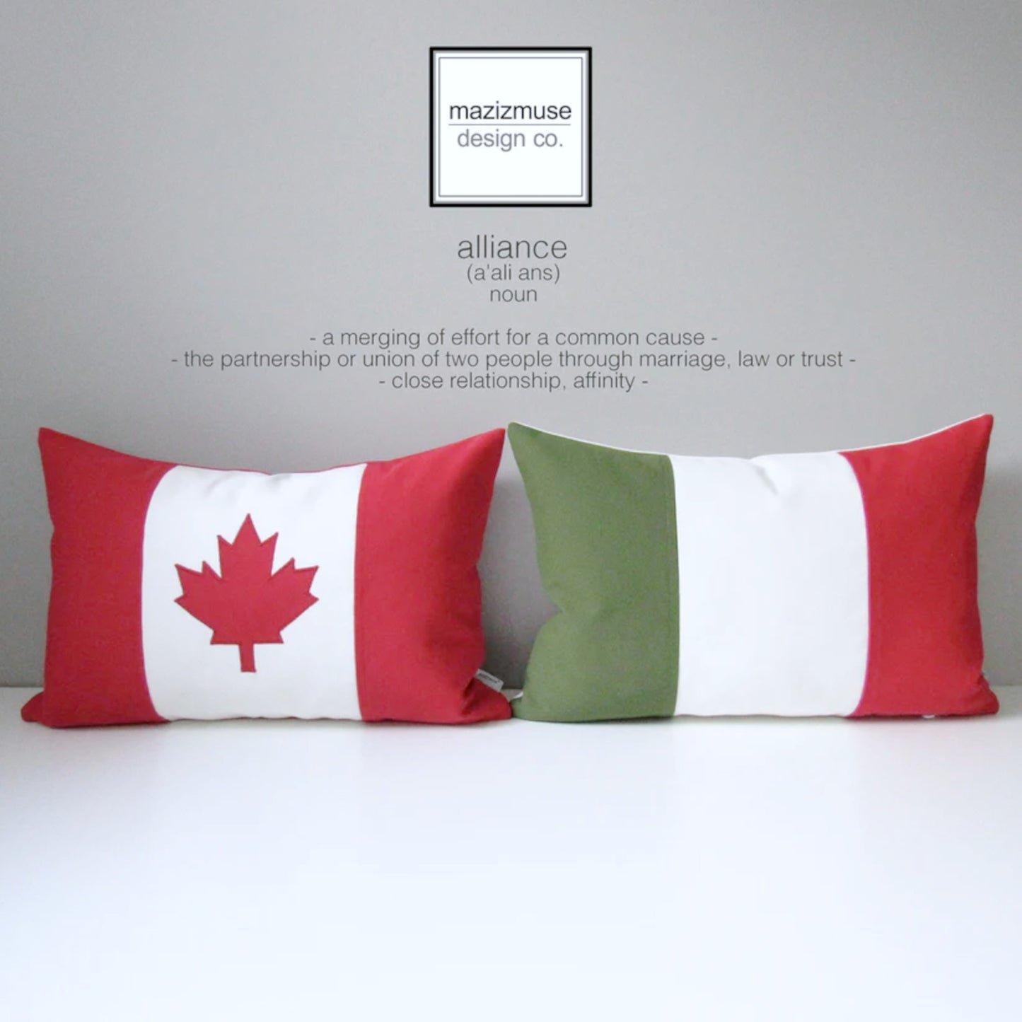 Canada Flag Sunbrella Pillow Cover, Maple Leaf Outdoor Sunbrella Cushion Cover