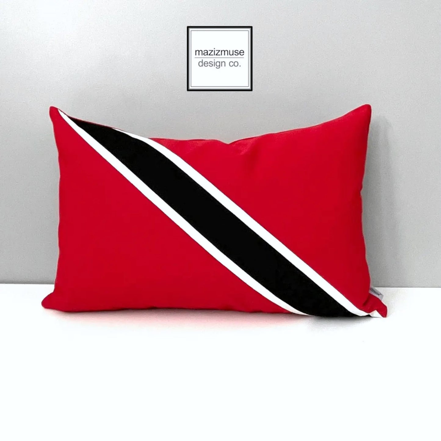 trinidad flag pillow in sunbrella fabric for superior fade & stain resistance on pool an patio seating or active games rooms