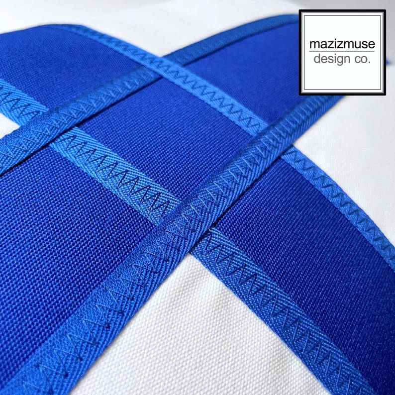 Finland Flag Pillow Cover, Finnish Sunbrella® Outdoor Cushion