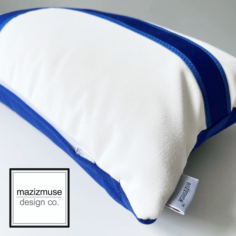 Finland Flag Pillow Cover, Finnish Sunbrella® Outdoor Cushion