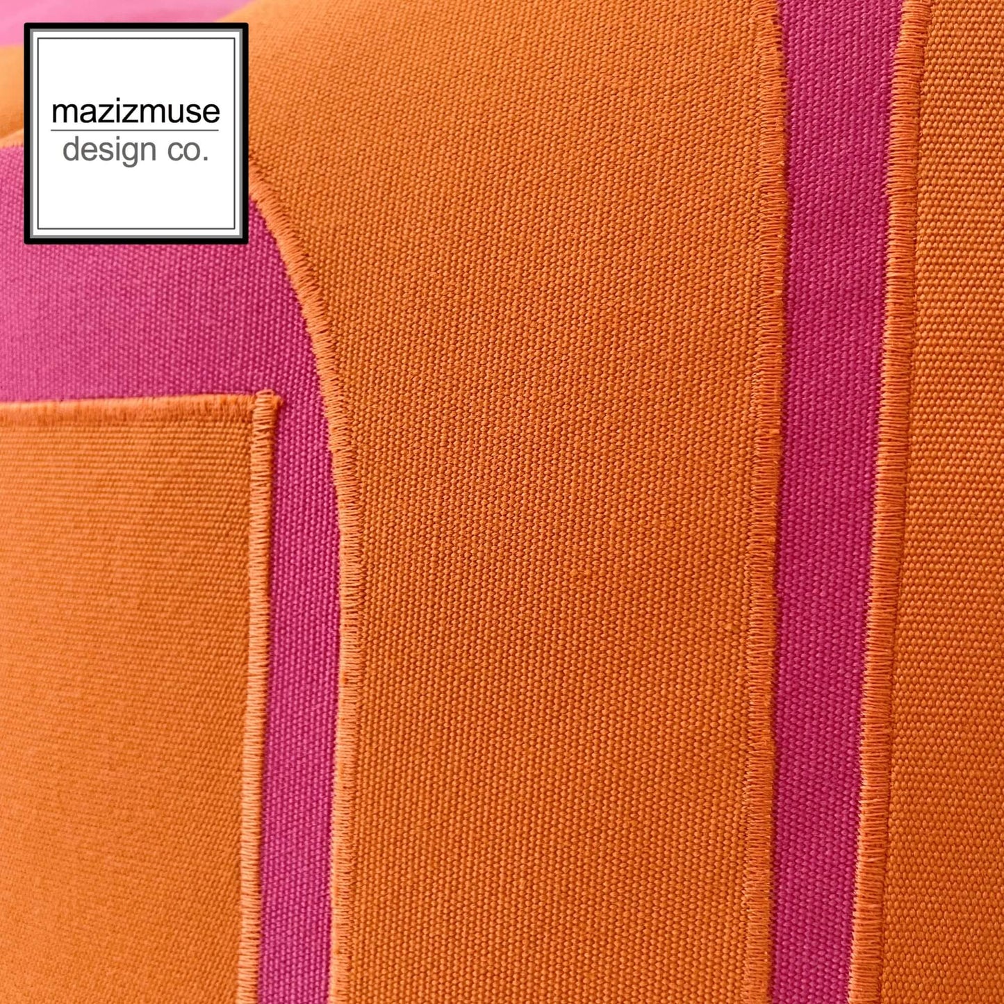 Hot Pink & Orange Mod Sunbrella Pillow Cover, Retro Outdoor Cushion Cover