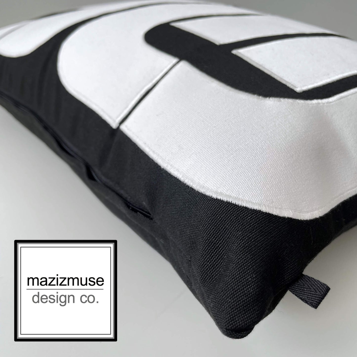 Black & White Sunbrella Outdoor Pillow Cover, Mid Century Modern Cushion Cover