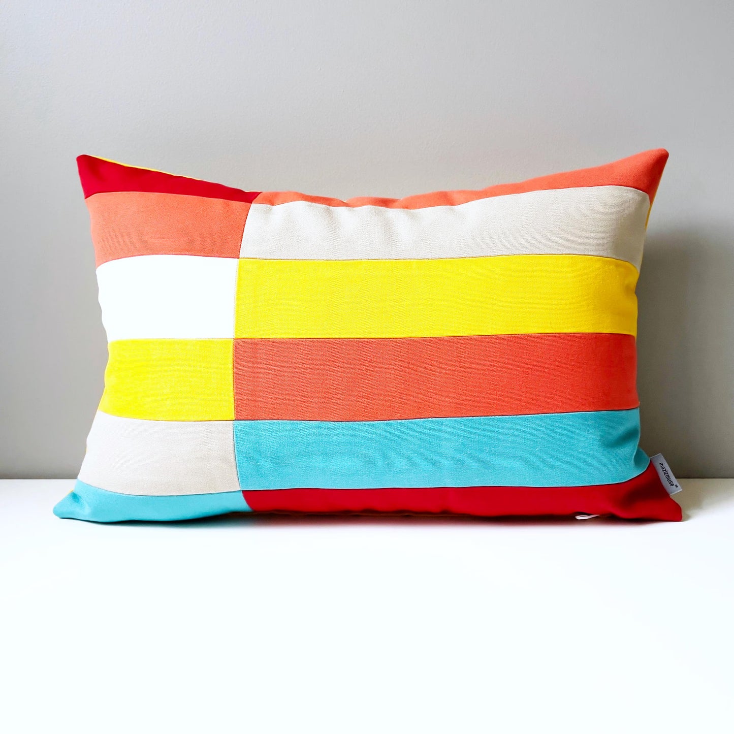 Modern Color Block Sunbrella Outdoor Pillow Cover, Venice Beach Colors