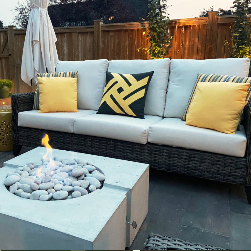 Decorative Black & White Outdoor Pillow Cover, Geometric Sunbrella® Cushion Cover