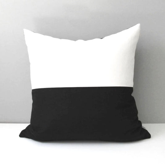 Black & White Sunbrella® Pillow Cover, Decorative Outdoor Cushion Cover