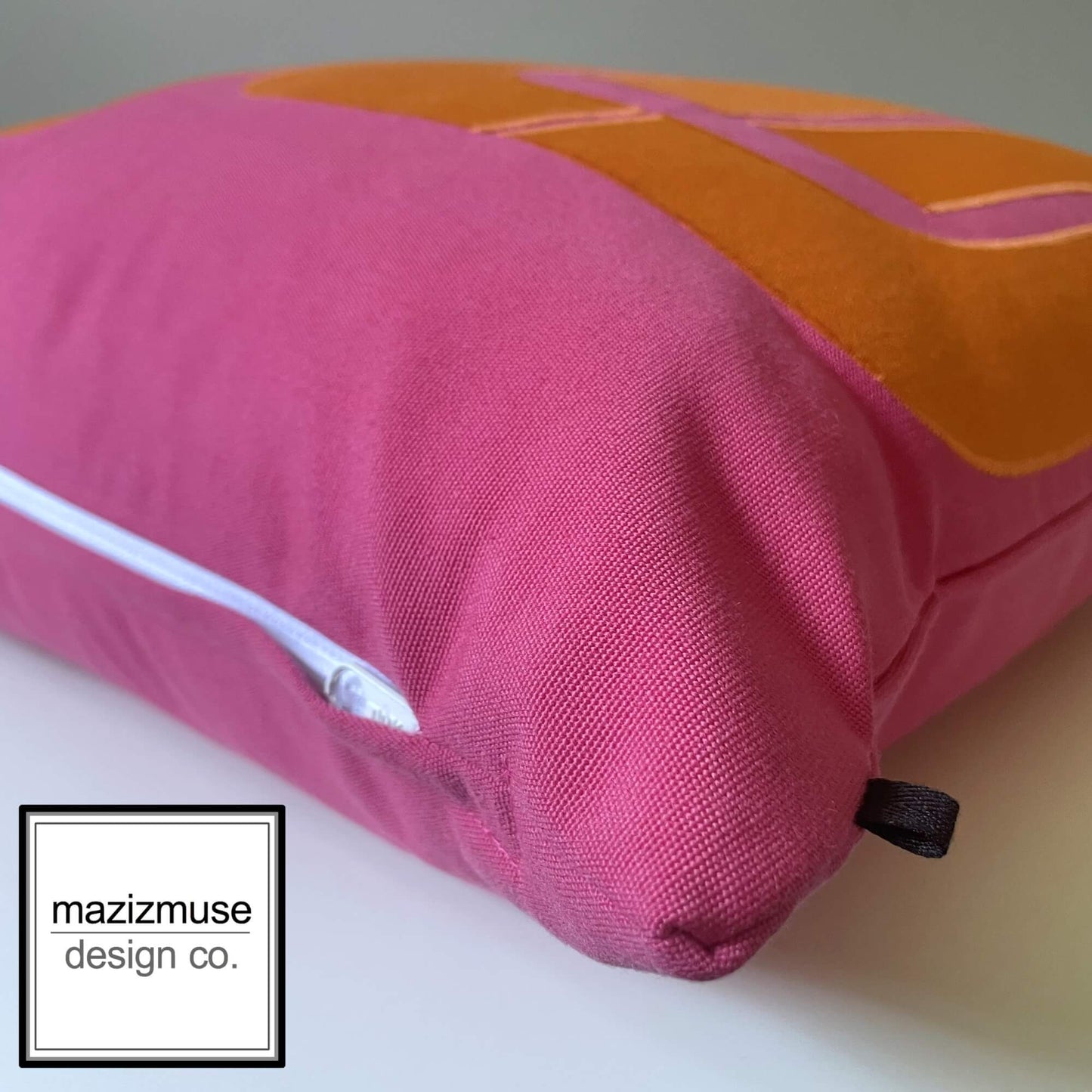 Hot Pink & Orange Mod Sunbrella Pillow Cover, Retro Outdoor Cushion Cover