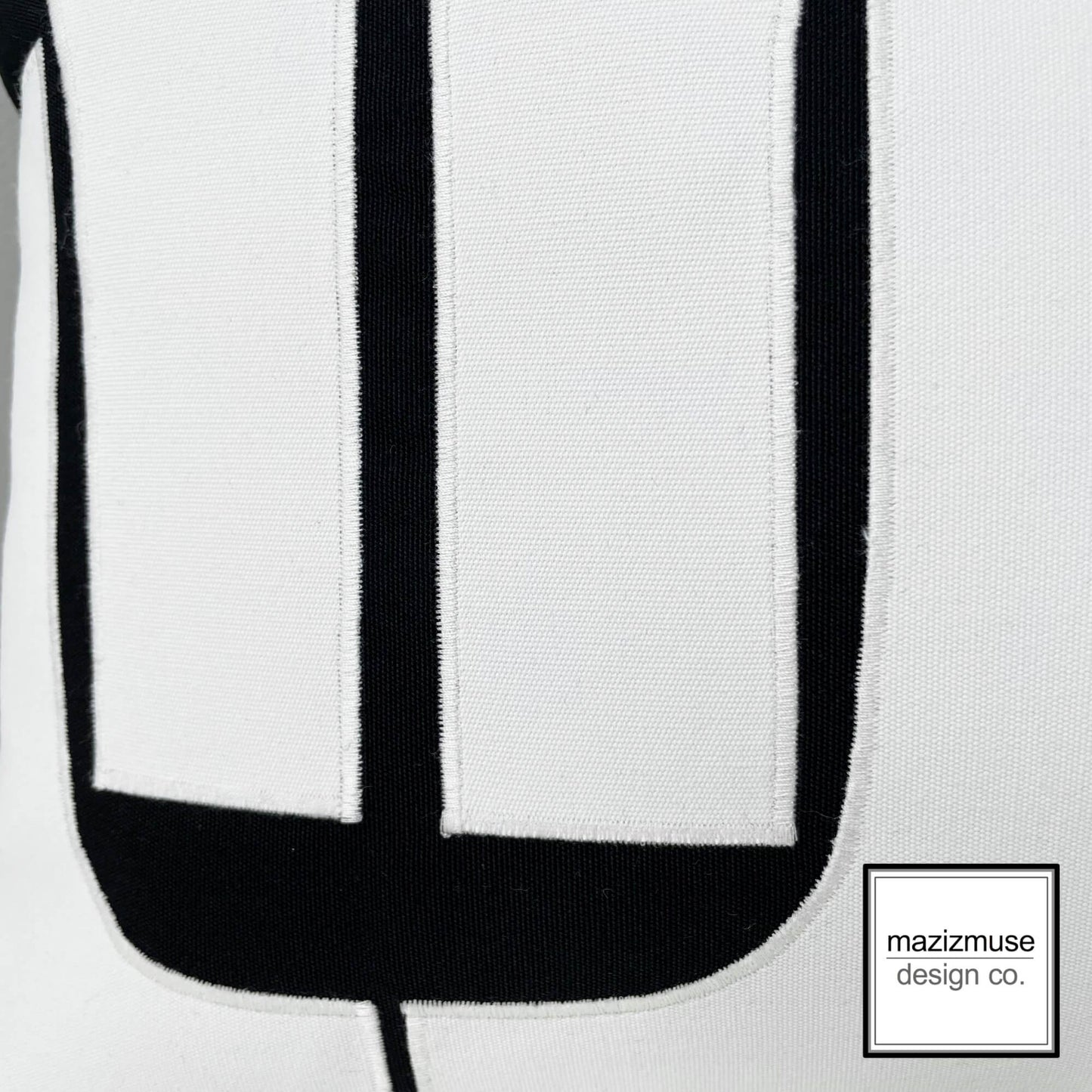 Black & White Sunbrella Outdoor Pillow Cover, Mid Century Modern Cushion Cover