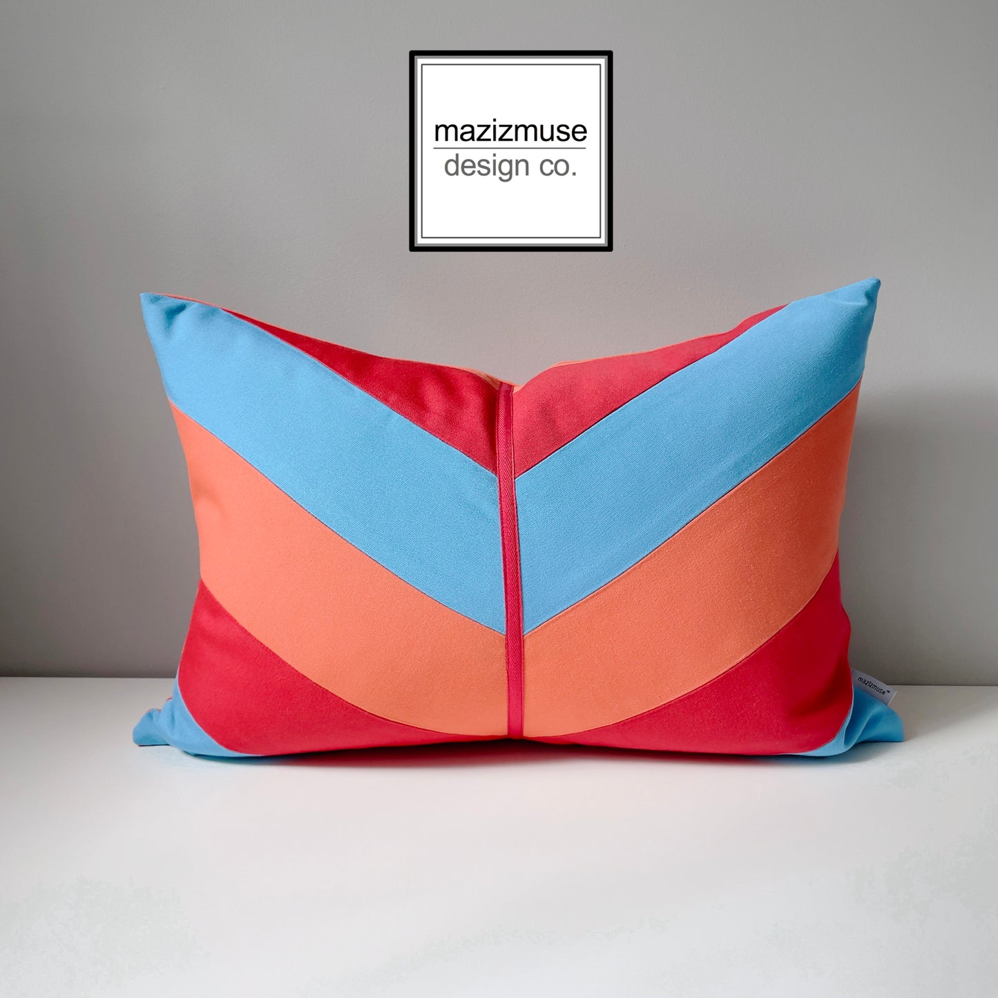 Retro Sunbrella® Outdoor Pillow Cover, Chevron Cushion Cover