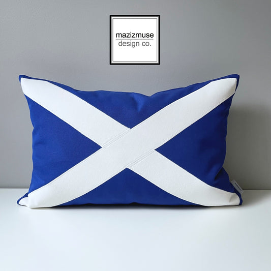 Scotland Flag Cushion Cover, Scottish Flag, Sunbrella Outdoor Pillow