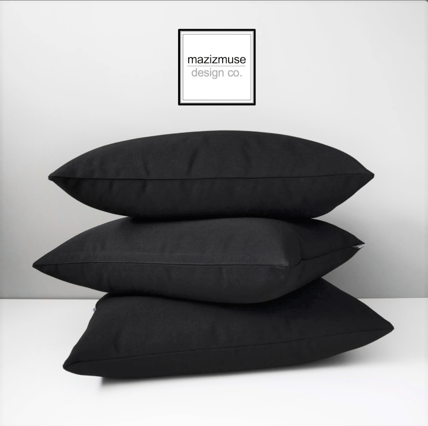 black sunbrella pillows