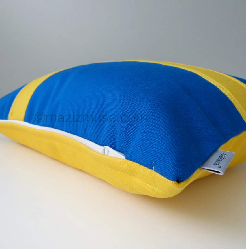 Decorative Sweden Flag Cushion Cover, Swedish Flag Sunbrella Pillow Cover