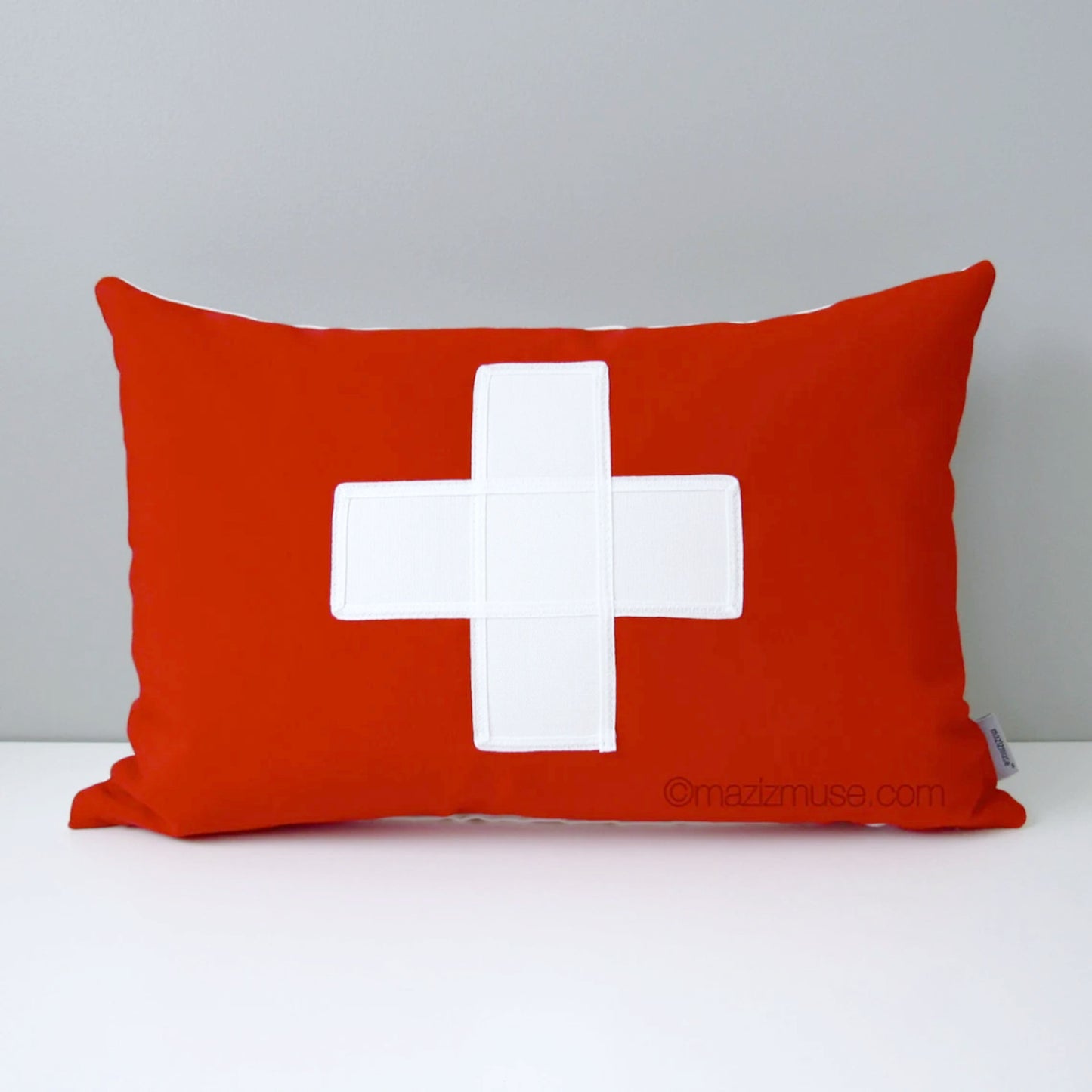 swiss flag pillow switzerland cushion