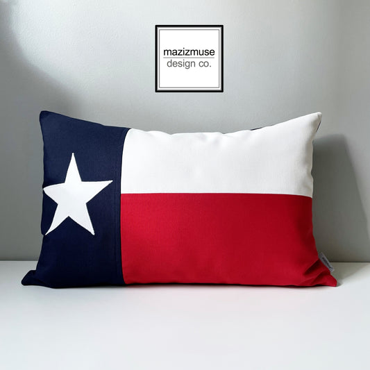 Texas Flag Outdoor Cushion Cover, Texan Lonestar Flag, Sunbrella Outdoor Pillow Cover