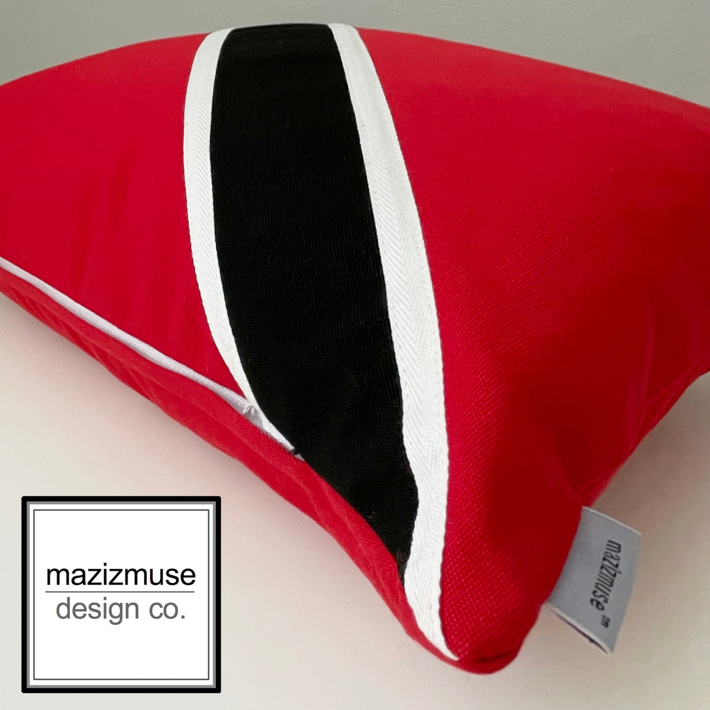 Trinidad & Tobago Flag Sunbrella® Cushion Cover, Flag Pillow Cover by Mazizmuse