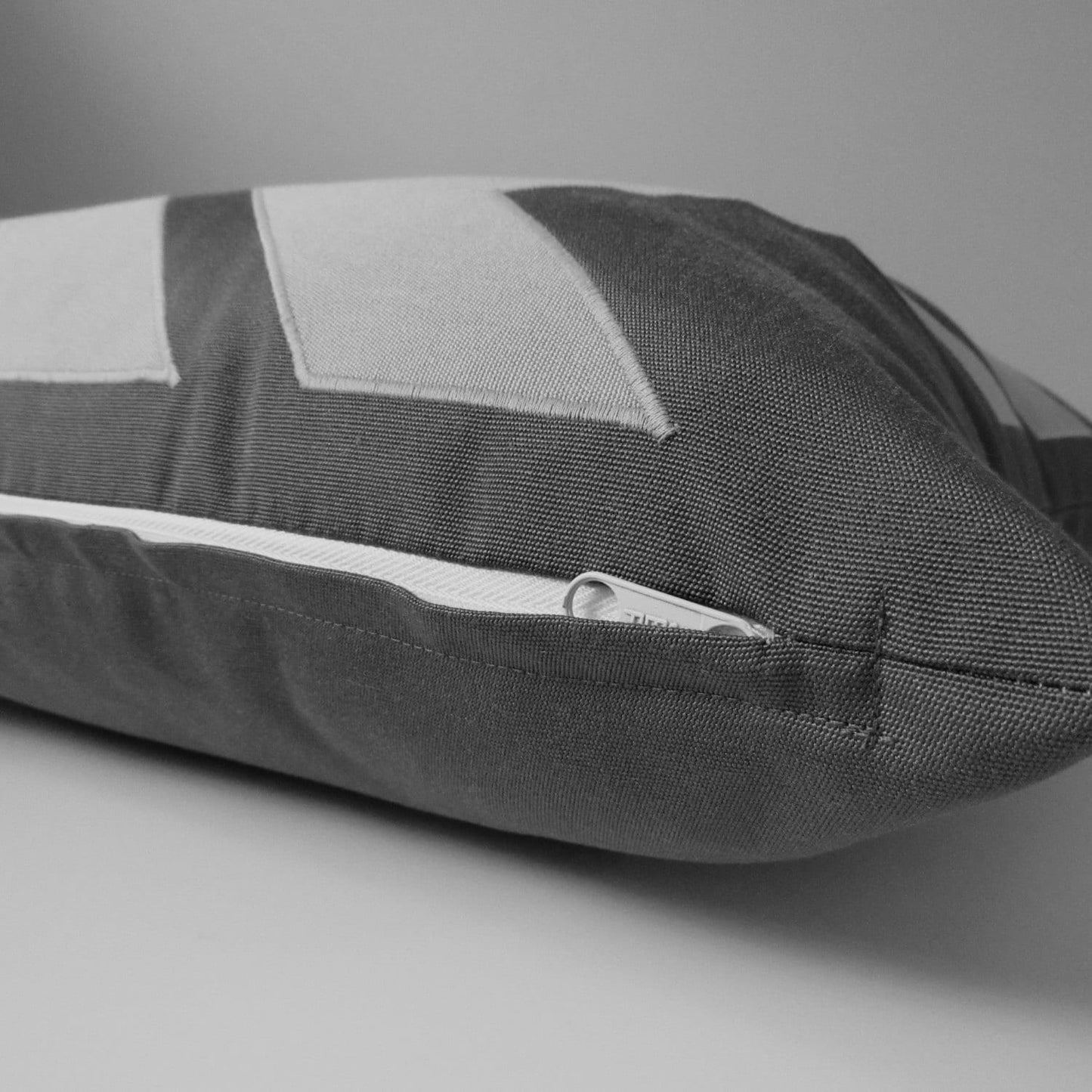 Black & White Outdoor Sunbrella Pillow Cover, Modern Geometric Pinwheel Cushion