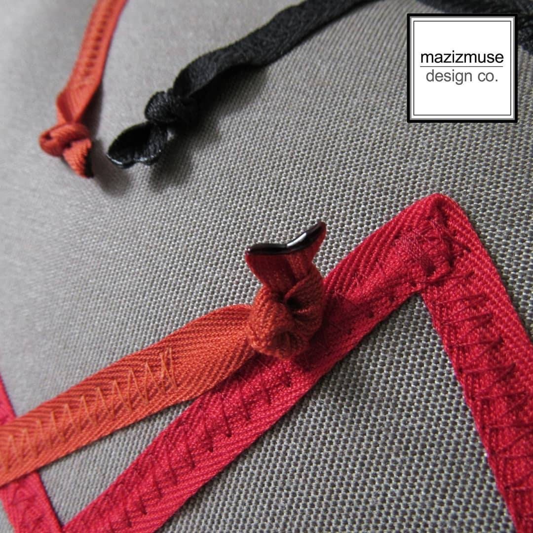 Decorative Abstract Pillow, Modern Red & Taupe Sunbrella® Cushion, OOAK