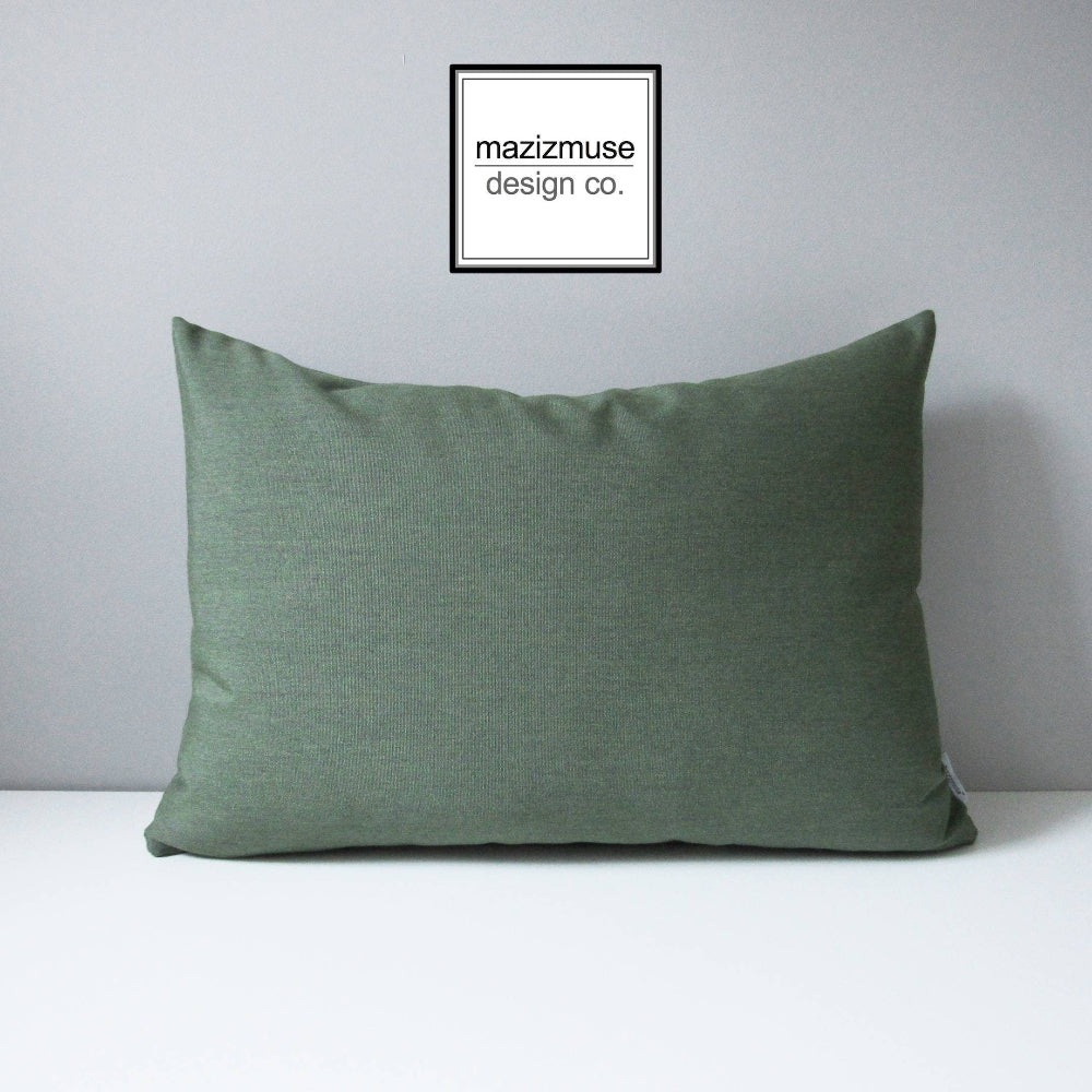 fern green sunbrella outdoor pillow in lumbar or rectangular shape