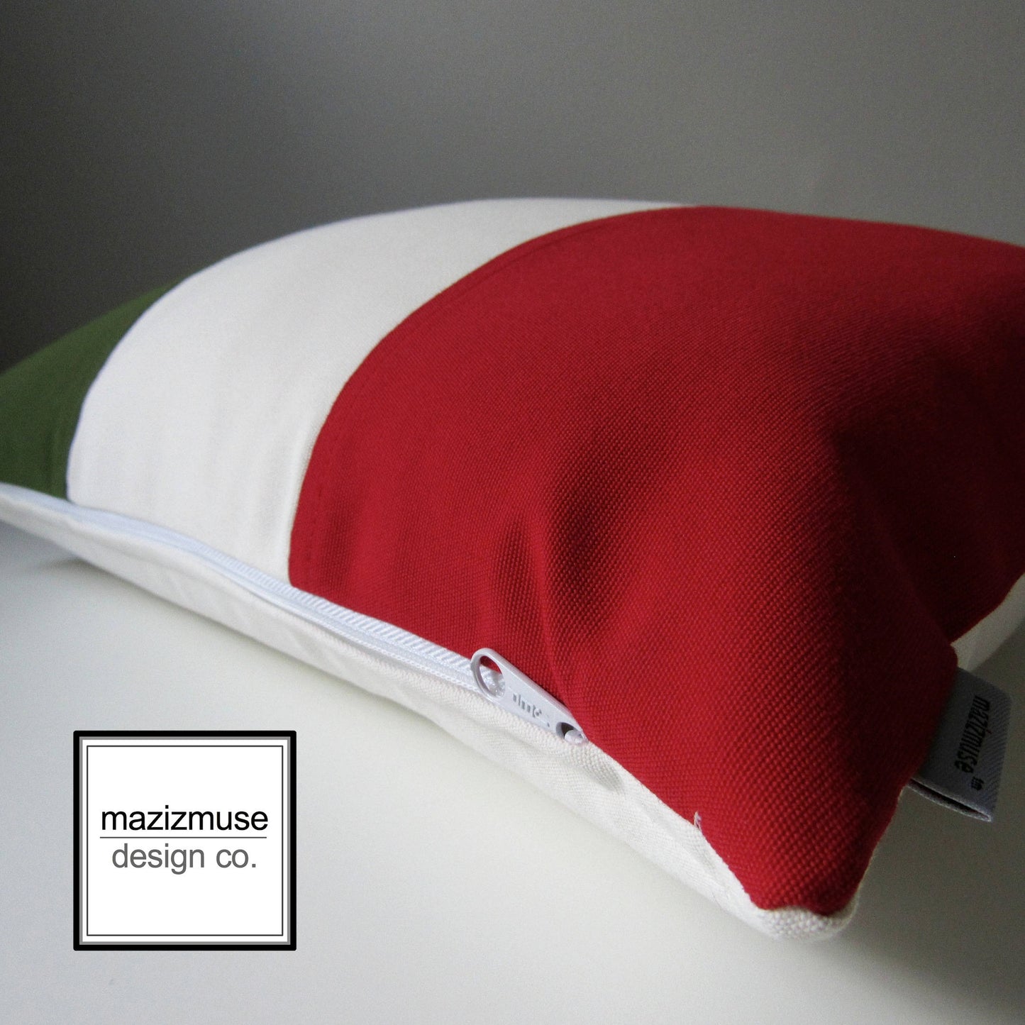 Italy Flag Pillow Cover, Italian Sunbrella® Outdoor Cushion Cover