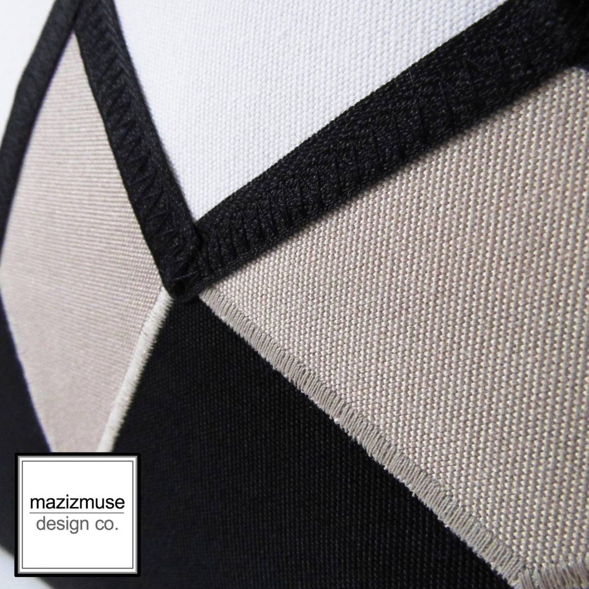 Modern Geometric Outdoor Pillow Cover, Black White & Grey Sunbrella Cushion Cover