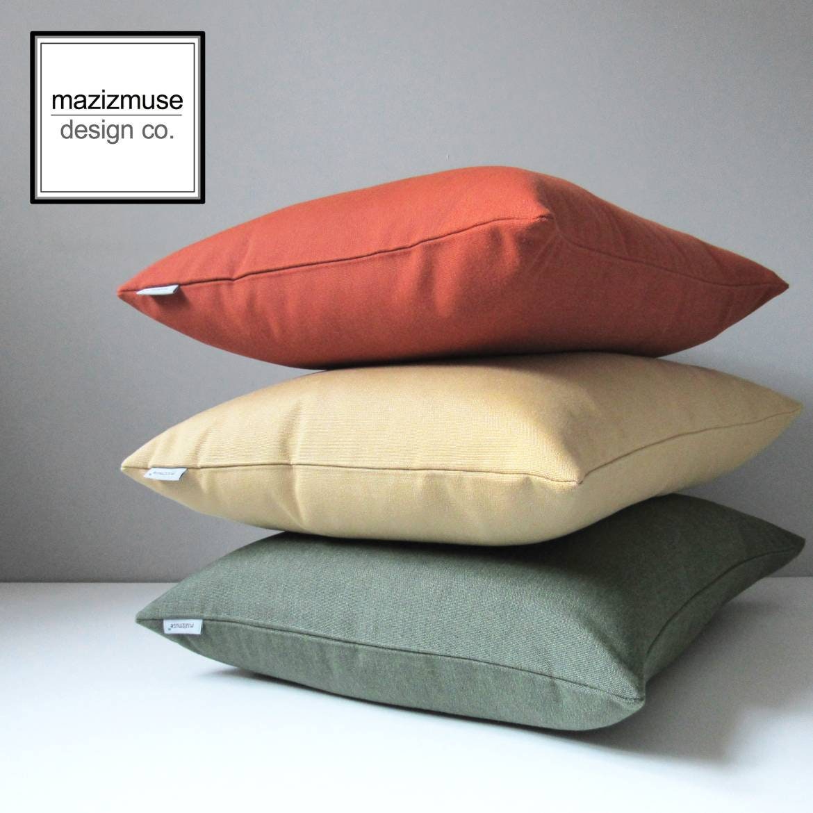 Solid Rust Sunbrella Outdoor Pillow Cover, Burnt Orange Cushion Cover