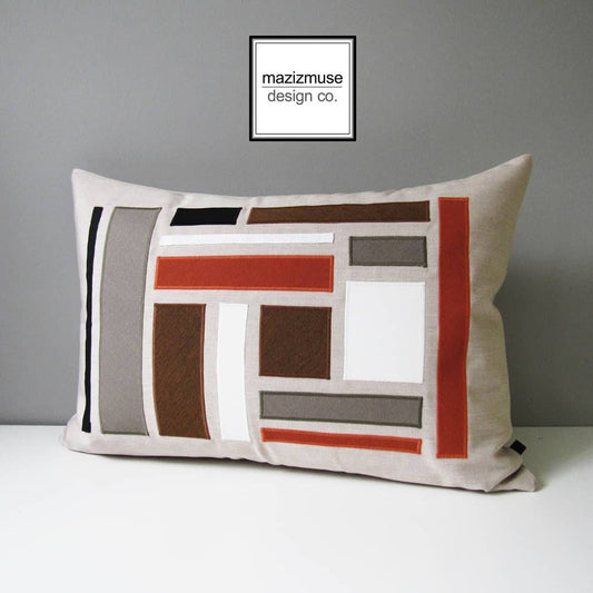 Mid Century Modern Pillow, Decorative Abstract Sunbrella Cushion