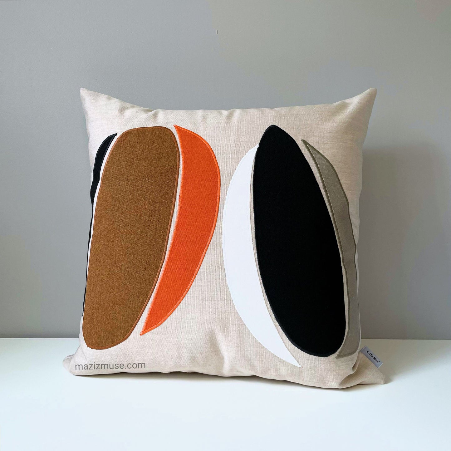 Decorative Abstract Pillow, Modern Burnt Orange Cushion, Sunbrella Outdoor Cushion