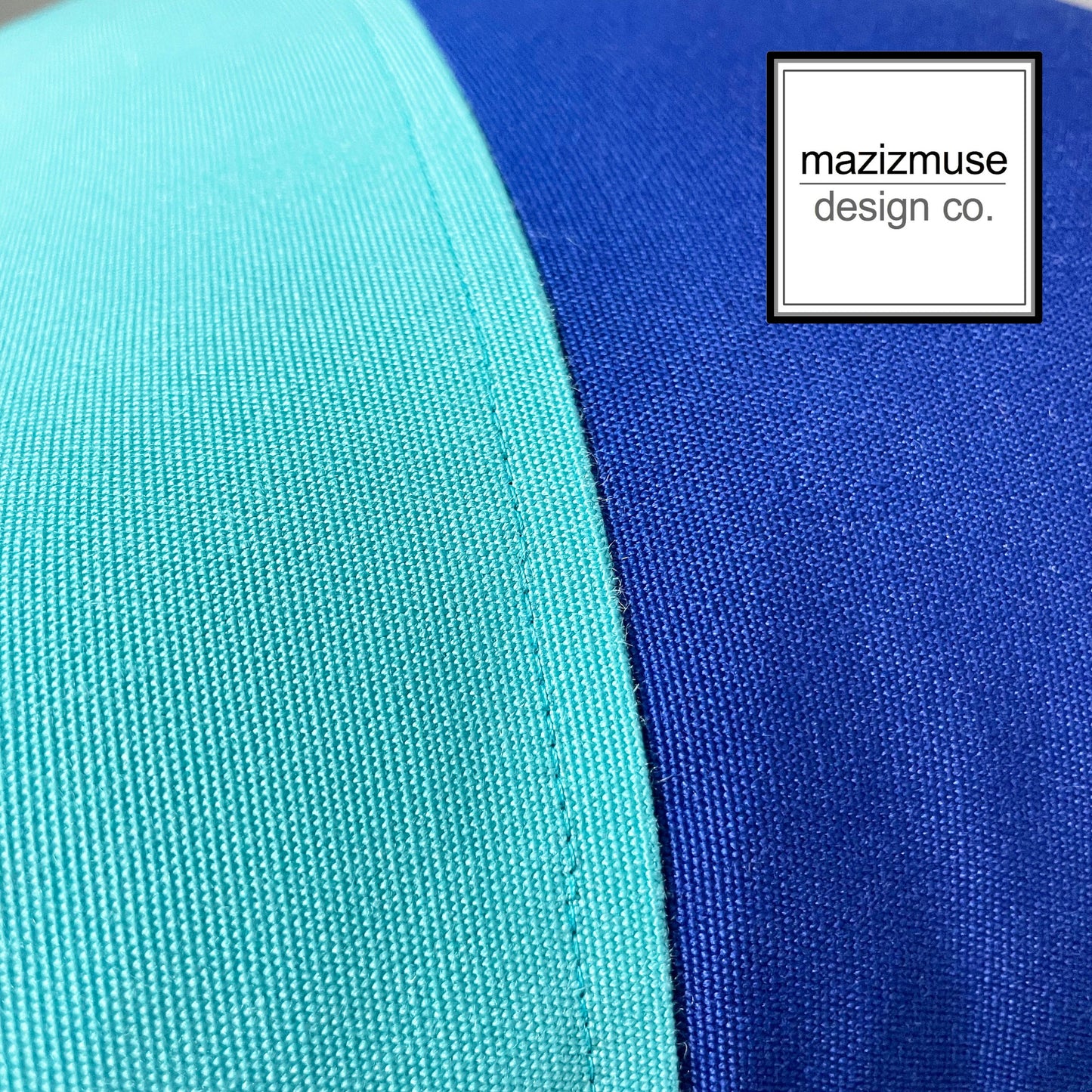 Royal Blue & Aruba Outdoor Pillow Cover, Modern Color Block Pillow Cover, Decorative Turquoise Blue Sunbrella Cushion Cover, Mazizmuse