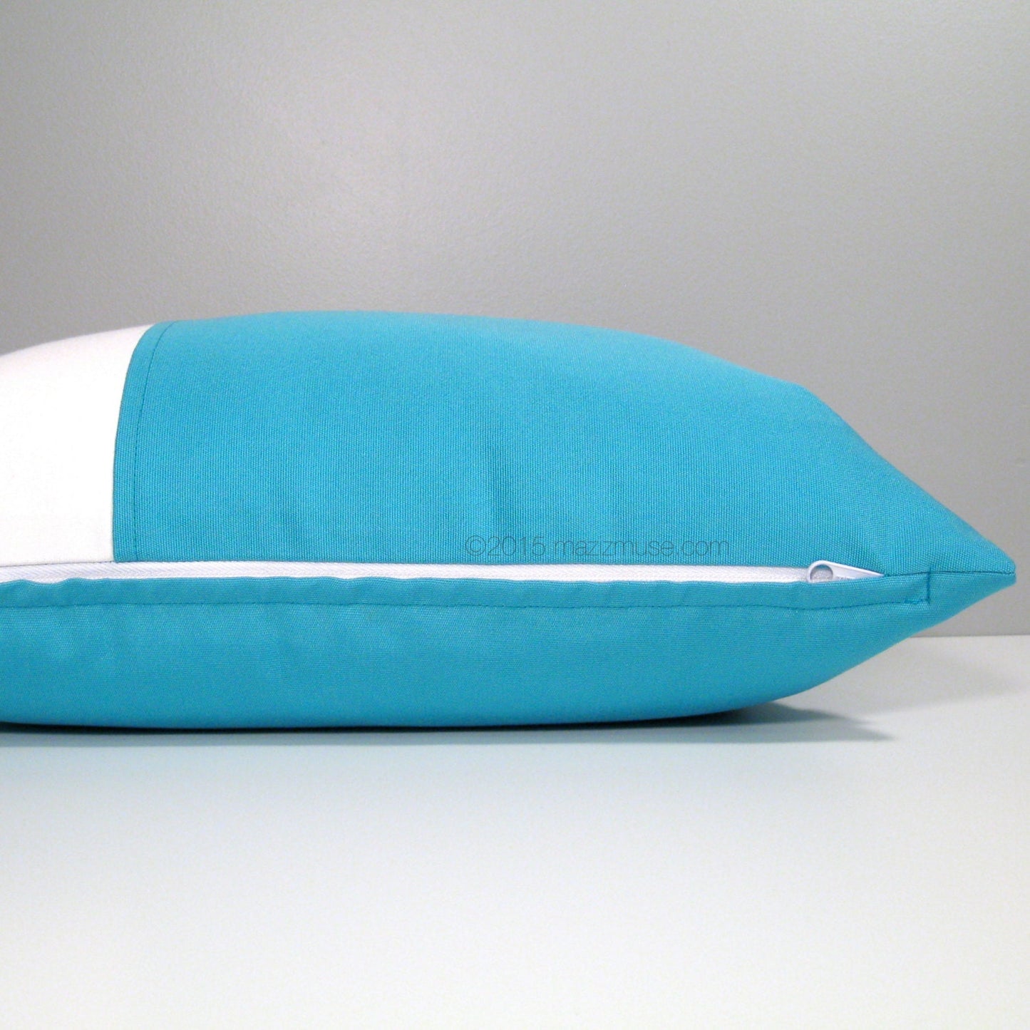 Modern Aruba Blue & White Sunbrella Outdoor Pillow Cover, Decorative Cushion Cover