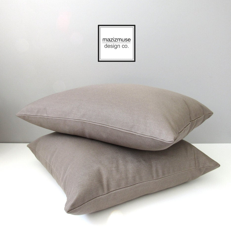 Black & Taupe Outdoor Sunbrella® Pillow Cover, Geometric Cushion Cover