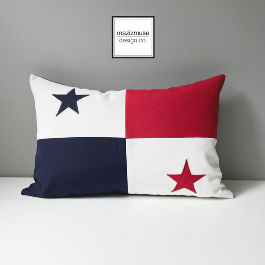 Panama Flag Sunbrella Cushion Cover, Panamanian Flag Pillow Cover by Mazizmuse