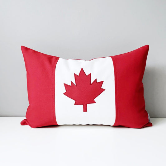Canada Flag Pillow Cover, Maple Leaf Outdoor Sunbrella® Cushion Cover
