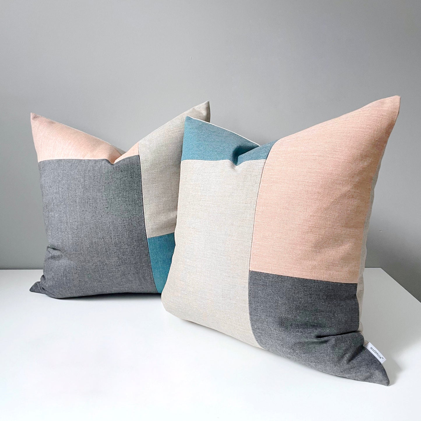 TWO Boho Sunbrella® Outdoor Pillow Covers, Petal & Lagoon Cushions