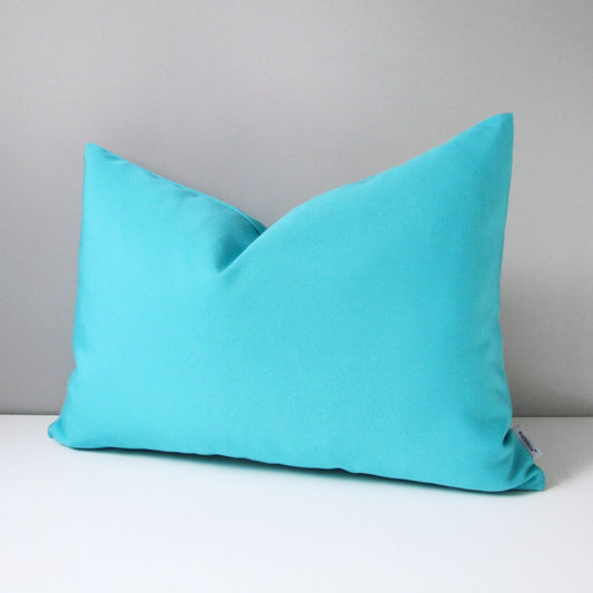 Decorative Outdoor Pillow Cover in Aruba Sunbrella®, Turquoise Blue Cushion Cover