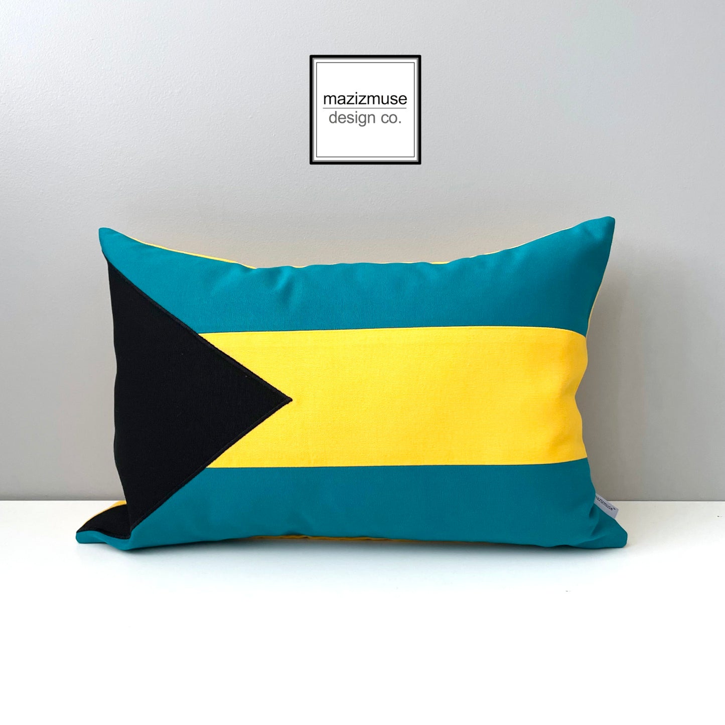 Bahamas Flag Sunbrella Cushion Cover, Bahamainian Flag Pillow Cover by Mazizmuse