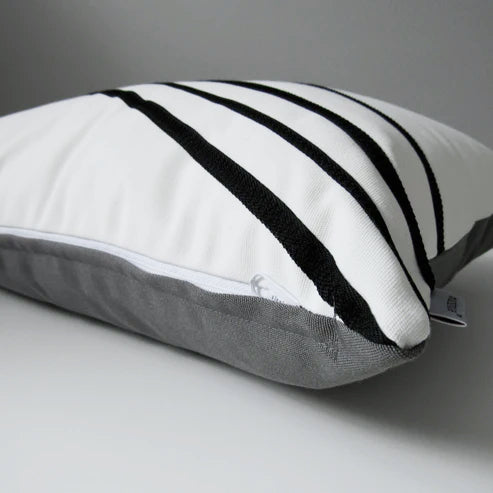 White & Black Sunbrella® Outdoor Pillow Cover, Decorative Cushion Cover