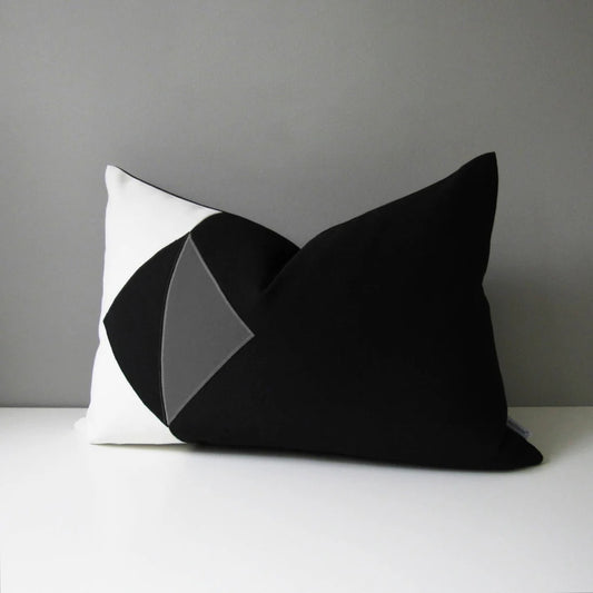 Black, White & Grey Outdoor Sunbrella® Cushion Cover, Geometric Pillows