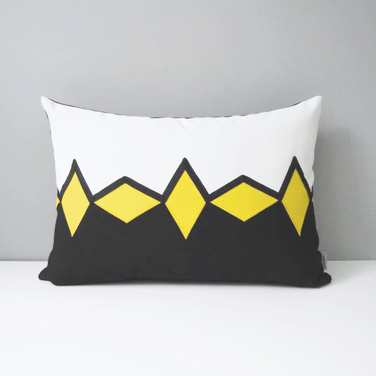 Modern Outdoor Sunbrella® Pillow Cover, Geometric Yellow & Black Cushion
