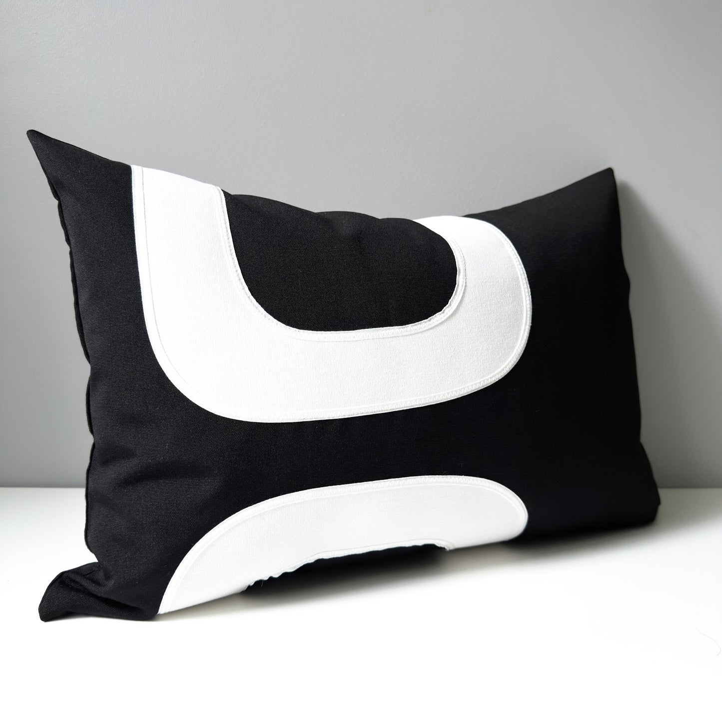 Mid Century Modern Sunbrella® Outdoor Pillow Cover, Black & White Cushions