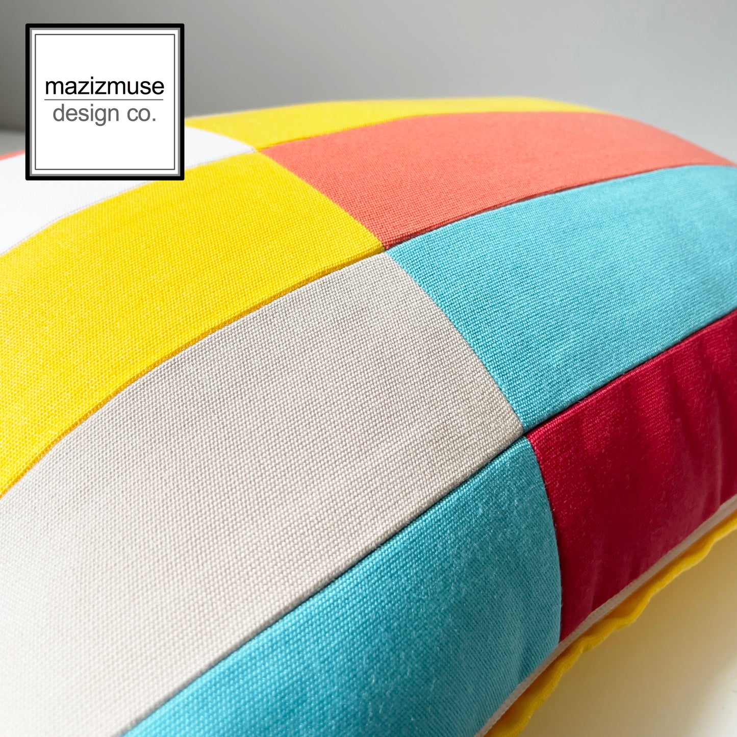 Modern Color Block Sunbrella Outdoor Pillow Cover in Kitsilano Colors