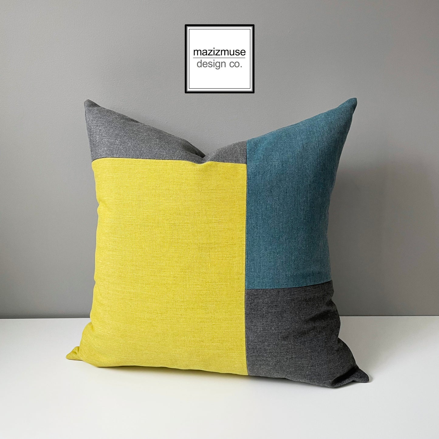 PAIR of Colorful Sunbrella® Outdoor Pillow Covers, Lagoon & Citrus Cushions