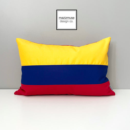 Colombian Flag Sunbrella Cushion Cover, Columbia Flag Pillow Cover by Mazizmuse