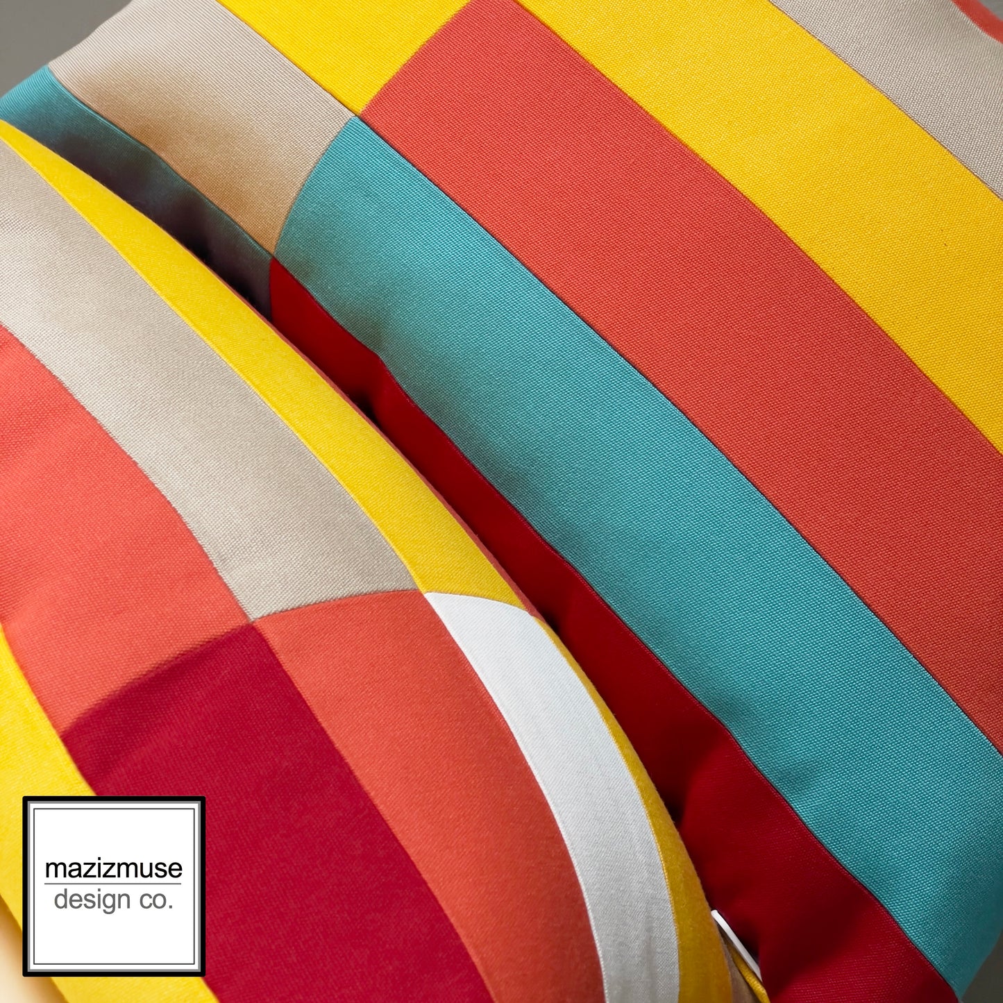 Modern Color Block Sunbrella Outdoor Pillow Cover in Kitsilano Colors