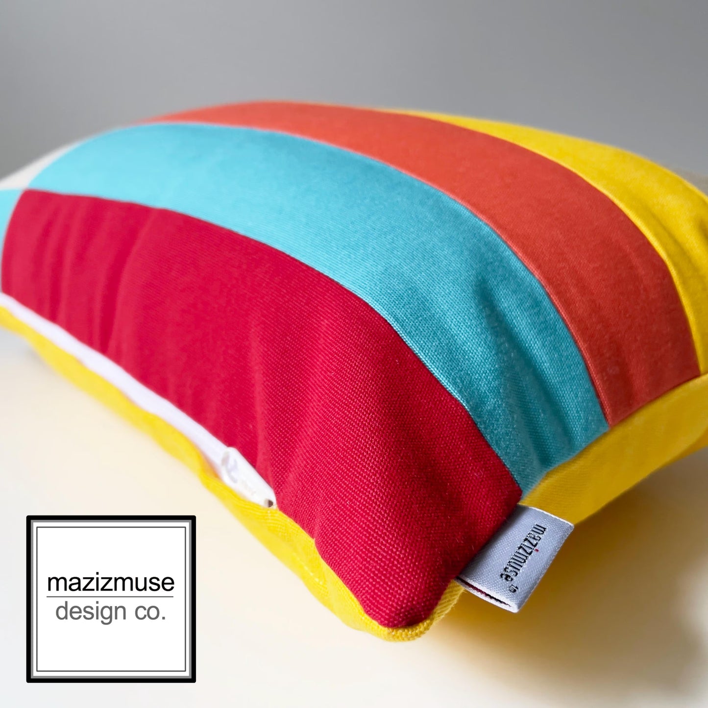 Modern Color Block Sunbrella Outdoor Pillow Cover in Kitsilano Colors