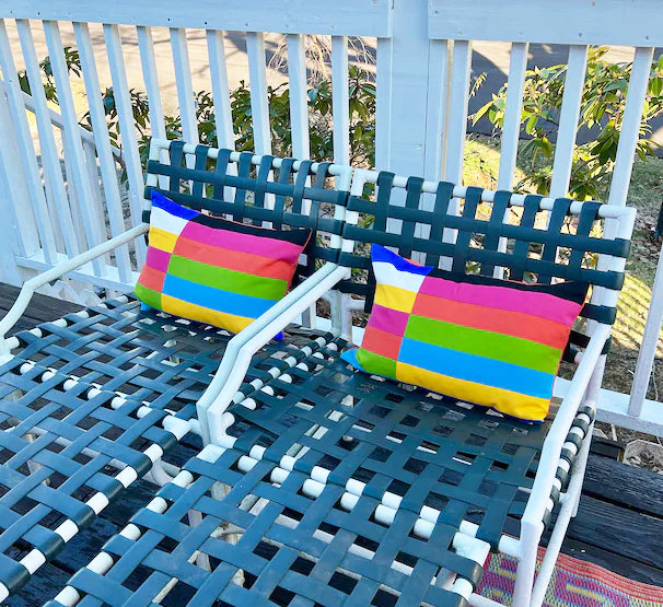 Modern Color Block Sunbrella Outdoor Pillow Cover in Kitsilano Colors