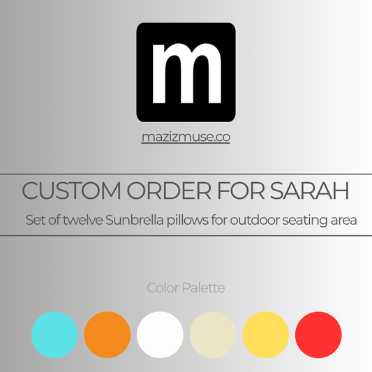 Custom Set of Sunbrella Pillows for Sarah